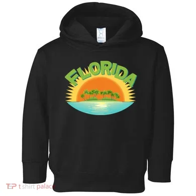Retro Tropical Florida Coastline  Toddler Hoodie