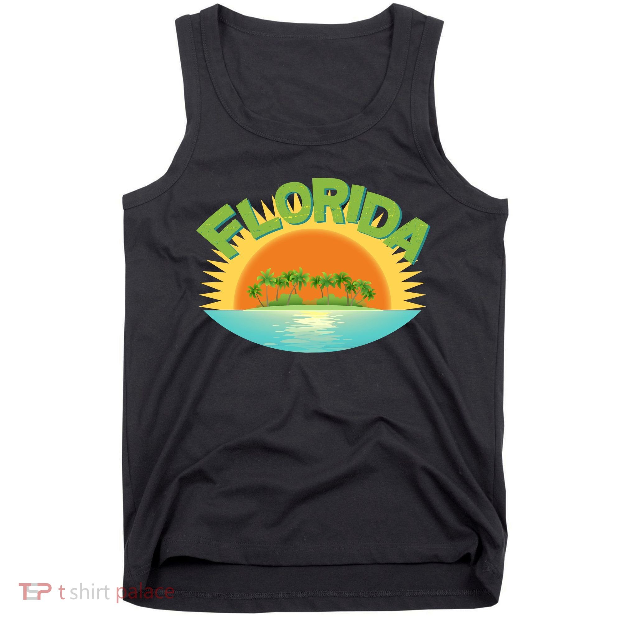 Retro Tropical Florida Coastline  Tank Top