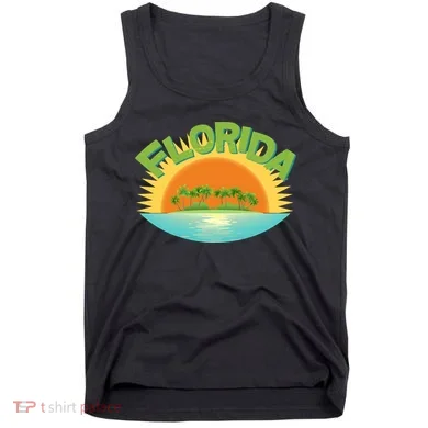 Retro Tropical Florida Coastline  Tank Top
