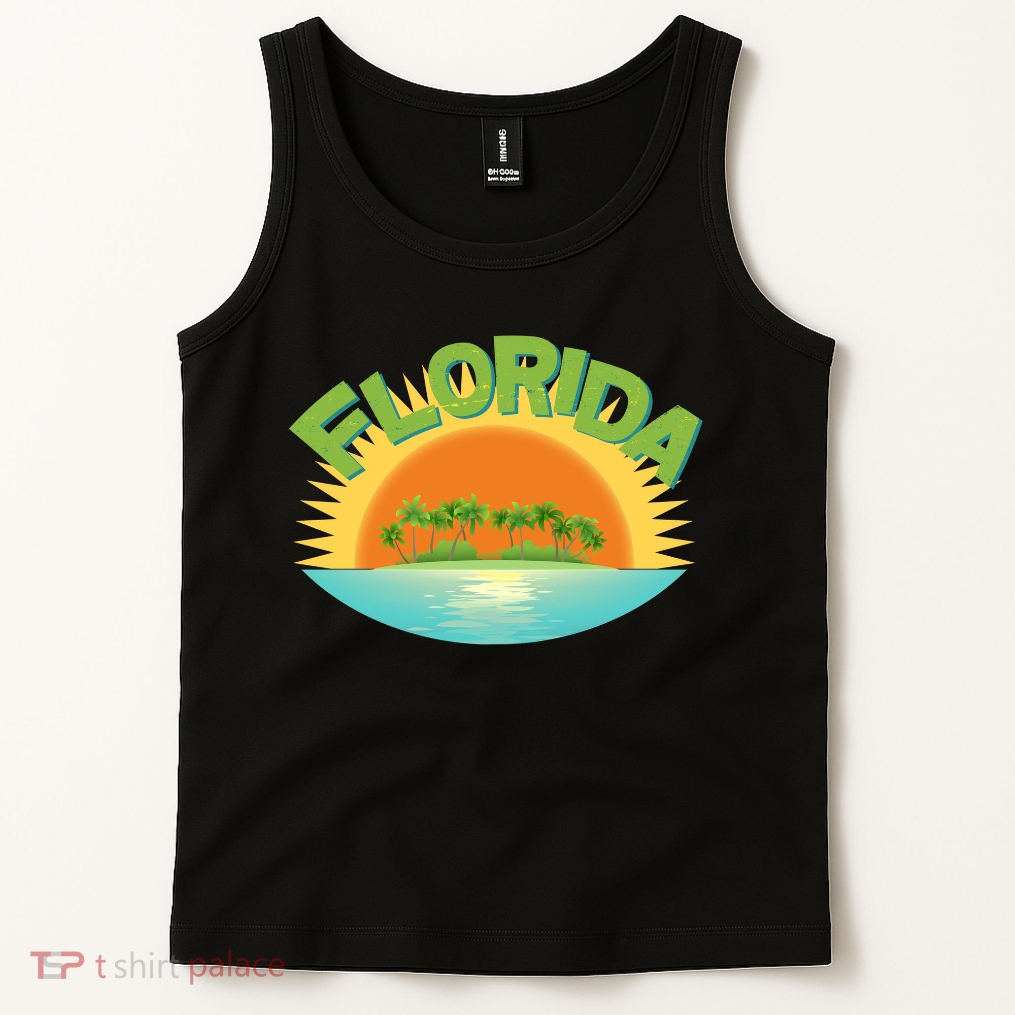 Retro Tropical Florida Coastline  Tank Top