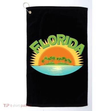Retro Tropical Florida Coastline  Golf Towel