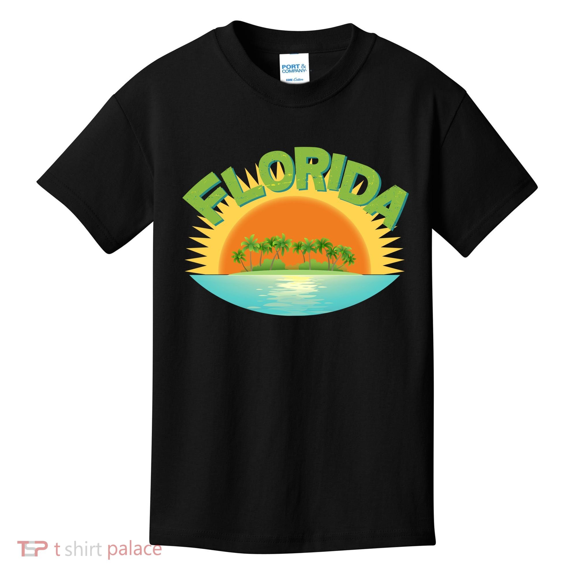 Retro Tropical Florida Coastline  Kids T-Shirt