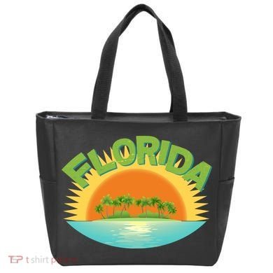 Retro Tropical Florida Coastline  Tote Bag