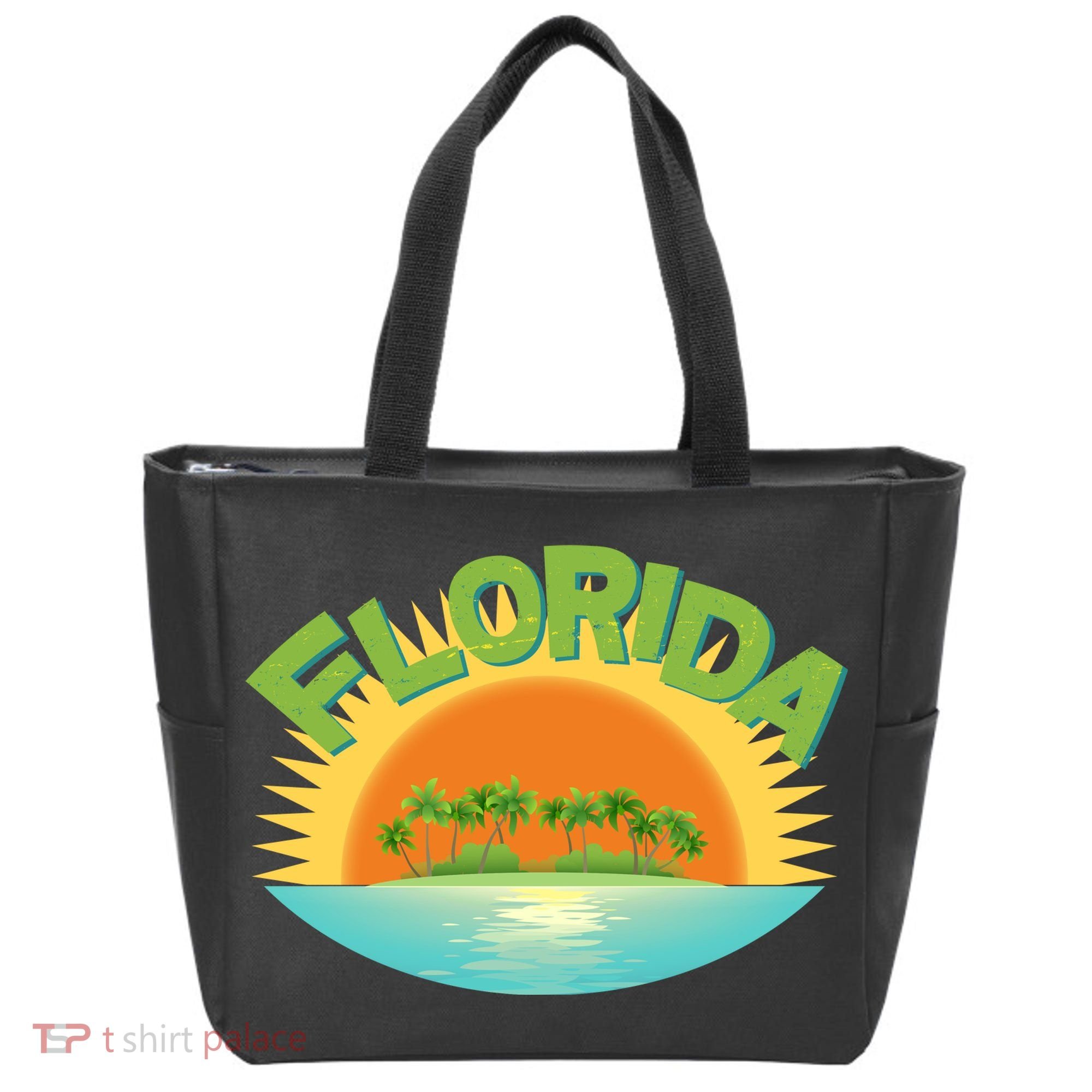 Retro Tropical Florida Coastline  Tote Bag