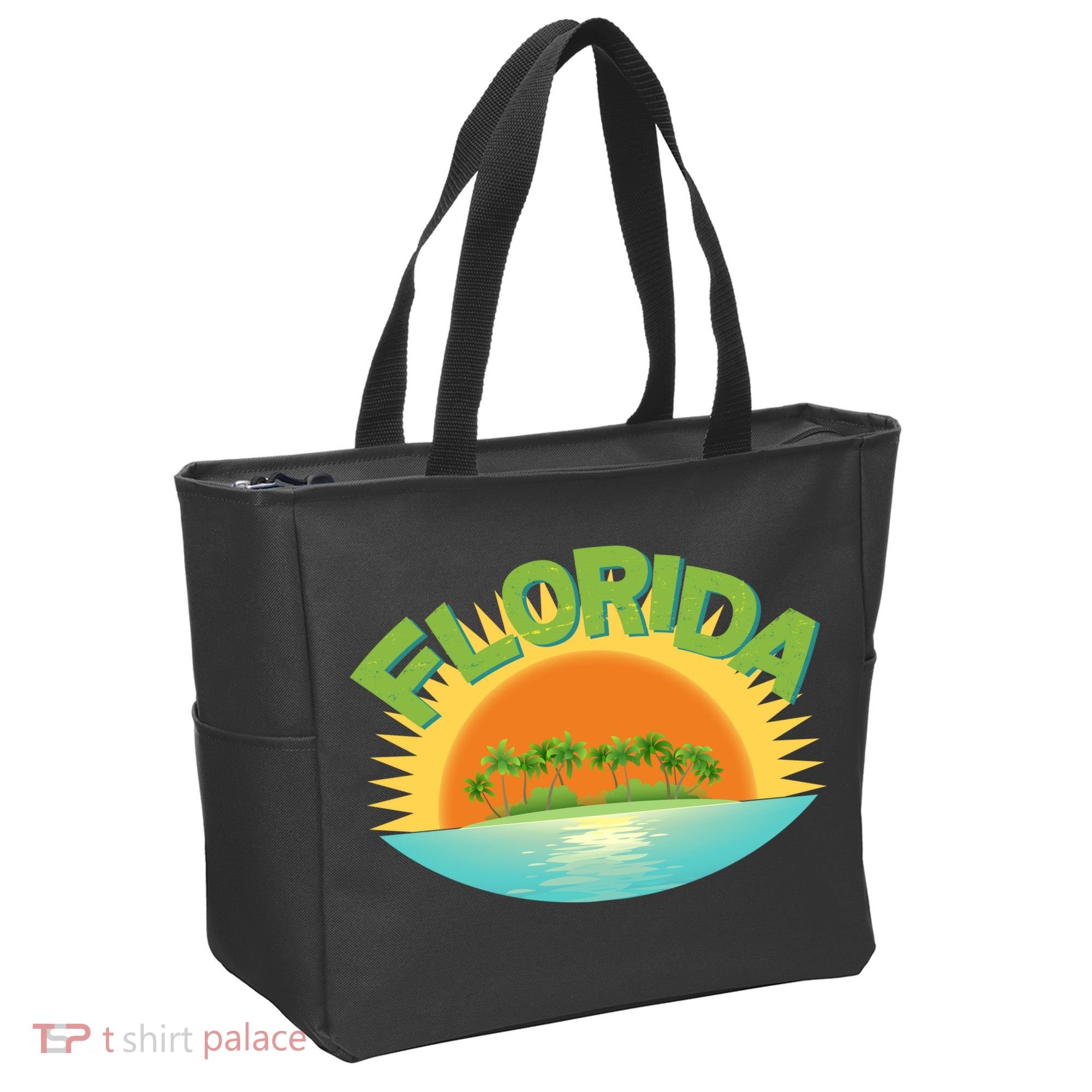 Retro Tropical Florida Coastline  Tote Bag