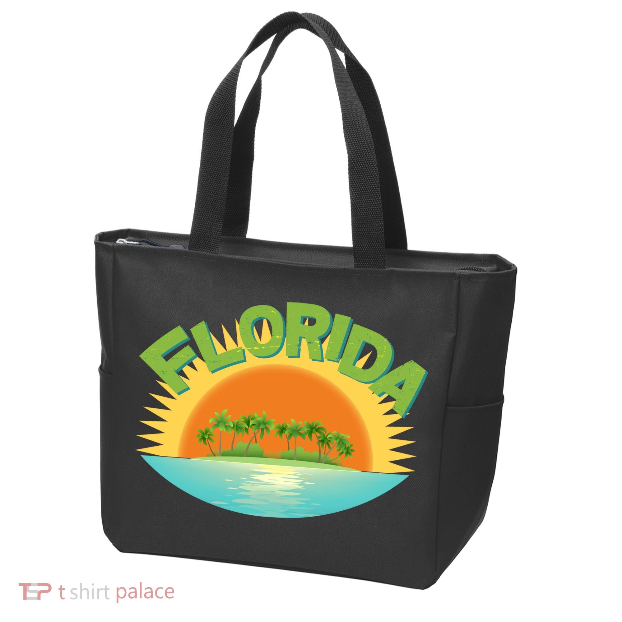Retro Tropical Florida Coastline  Tote Bag