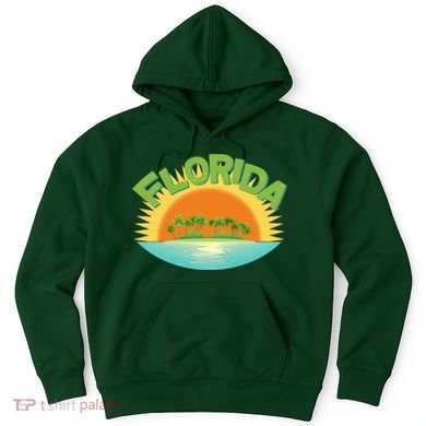 Retro Tropical Florida Coastline  Hoodie