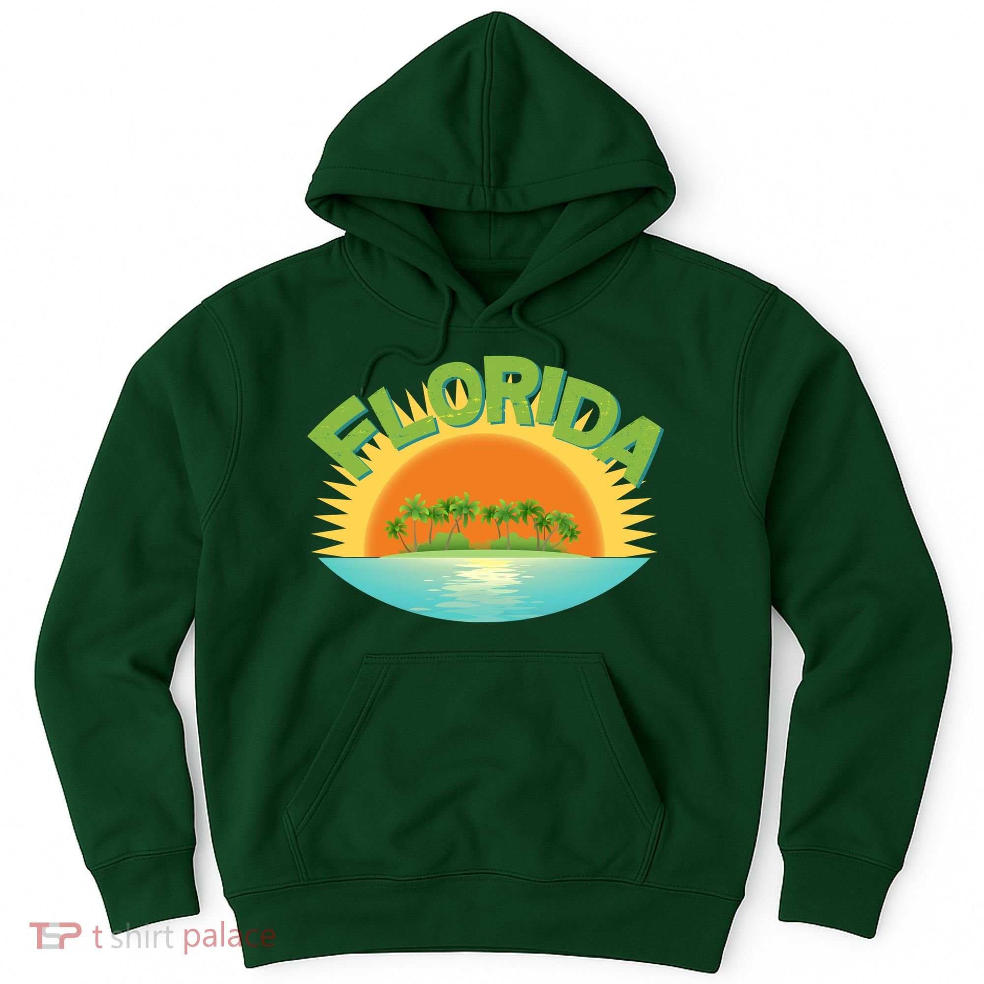 Retro Tropical Florida Coastline  Hoodie
