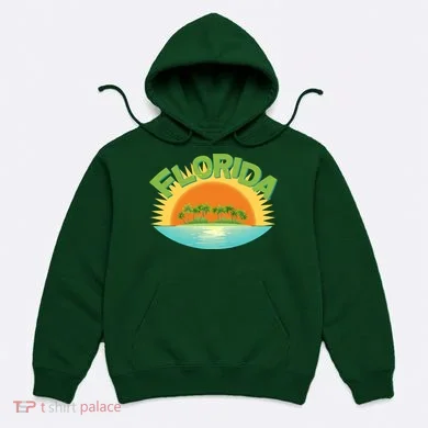 Retro Tropical Florida Coastline  Hoodie