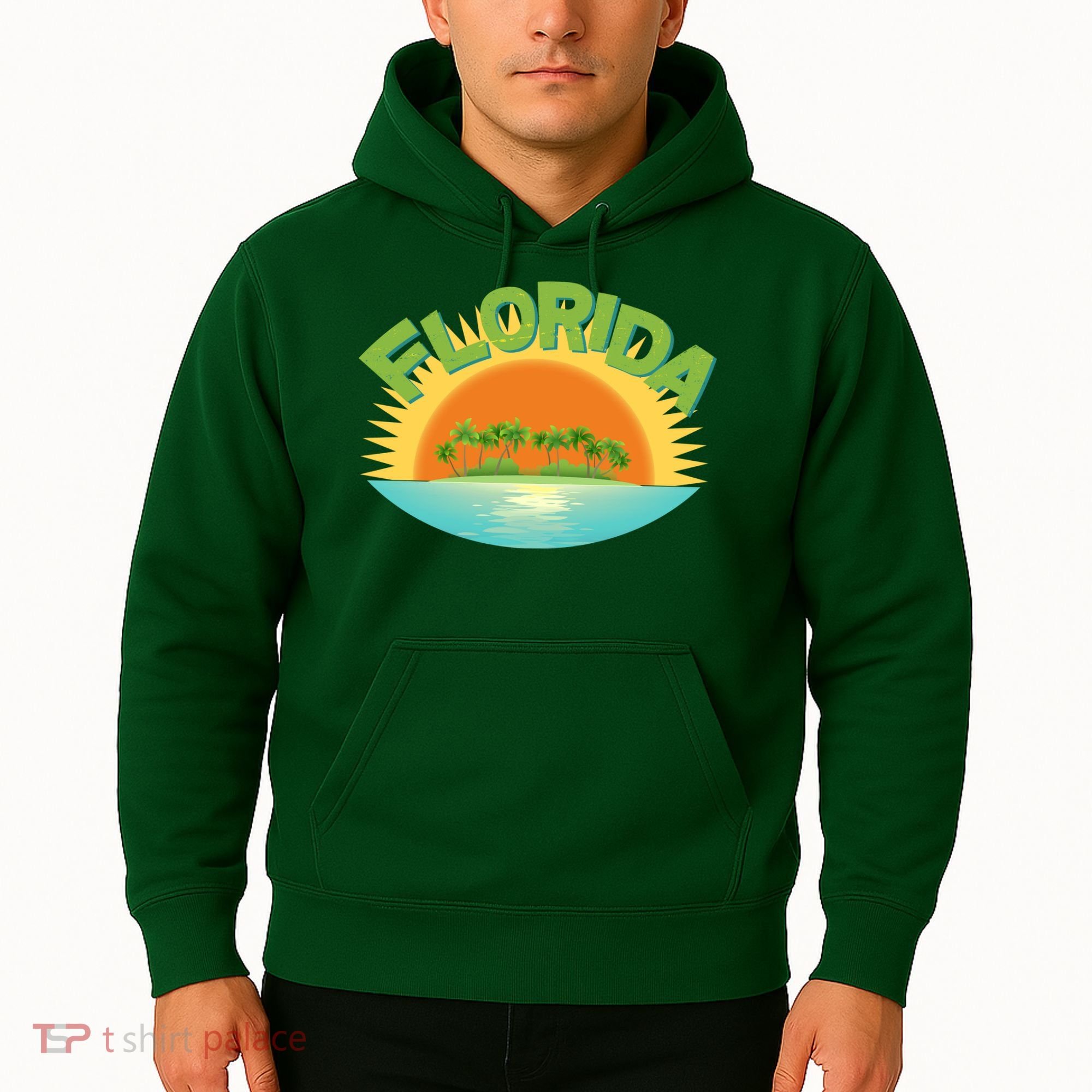 Retro Tropical Florida Coastline  Hoodie