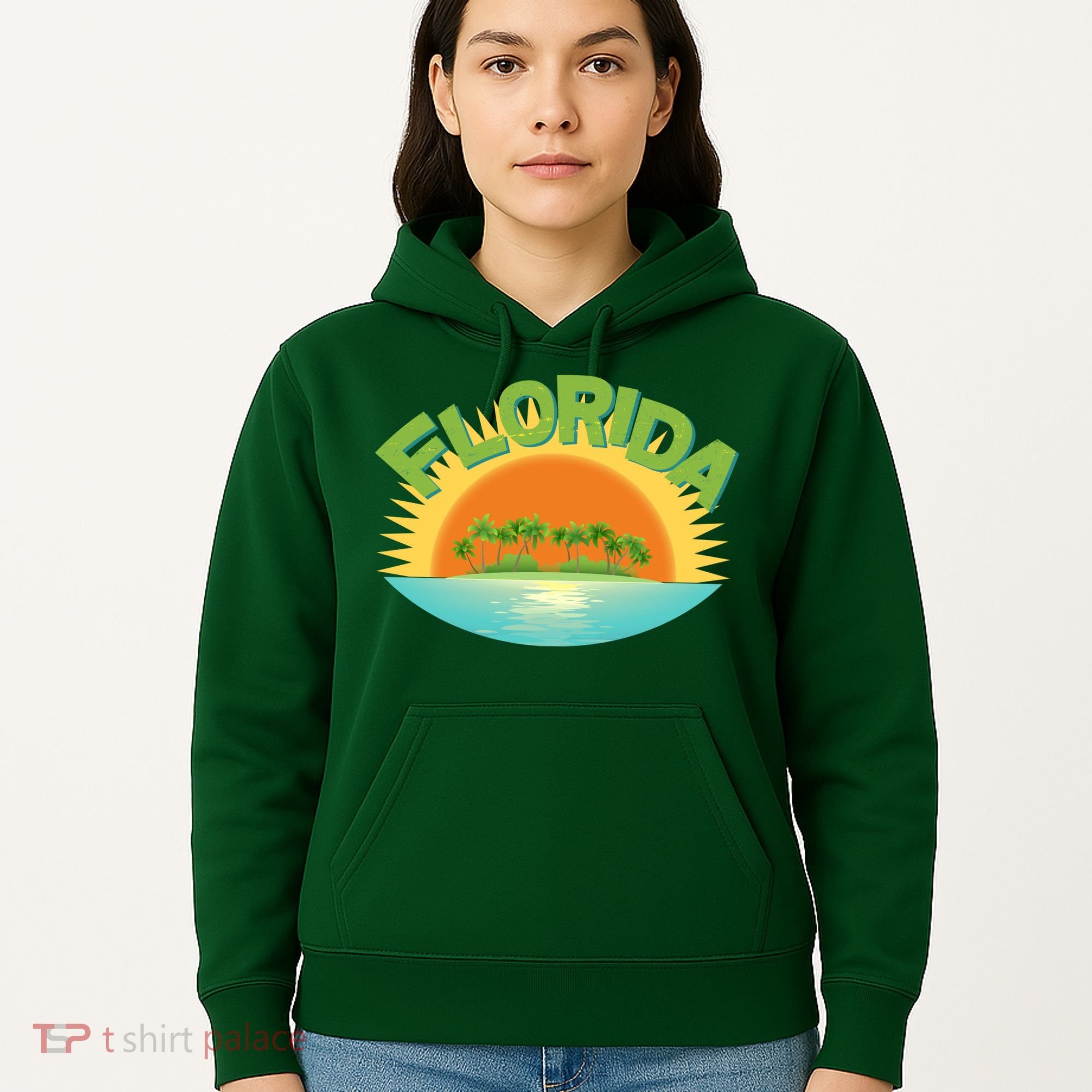 Retro Tropical Florida Coastline  Hoodie