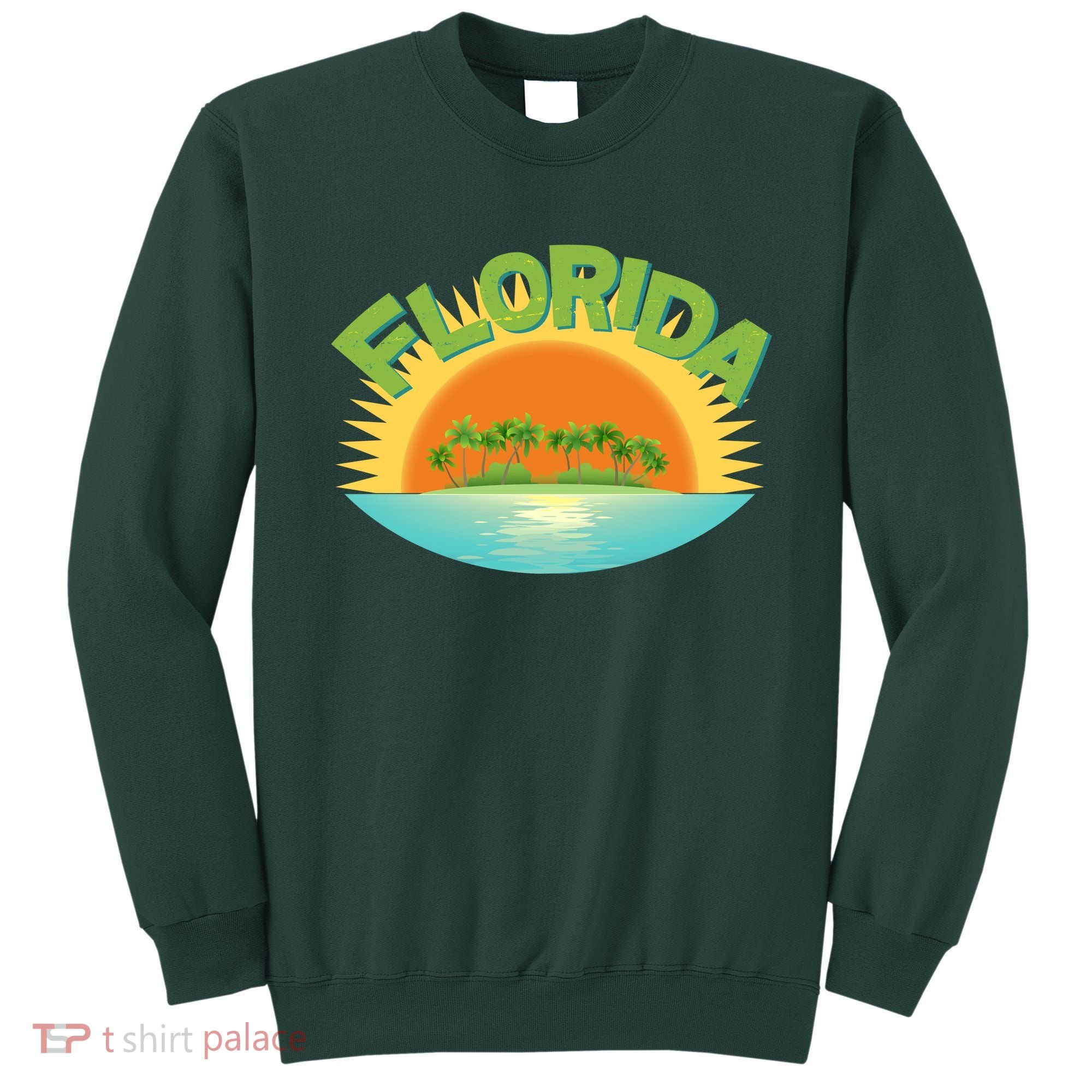 Retro Tropical Florida Coastline  Sweatshirt
