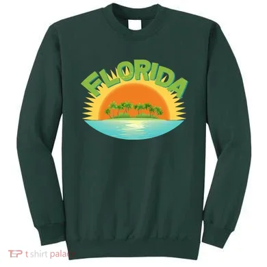 Retro Tropical Florida Coastline  Sweatshirt