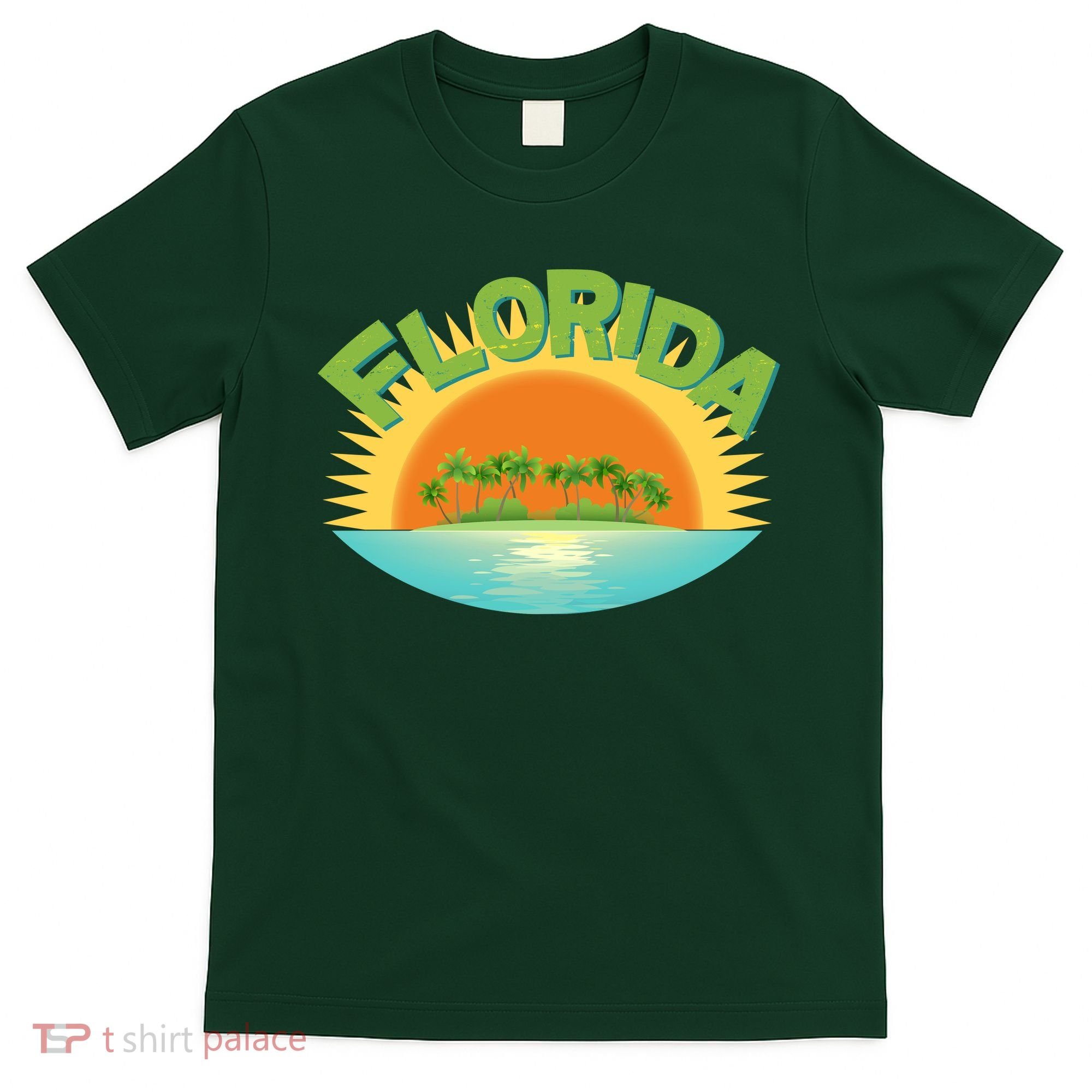 Retro Tropical Florida Coastline  T-Shirt