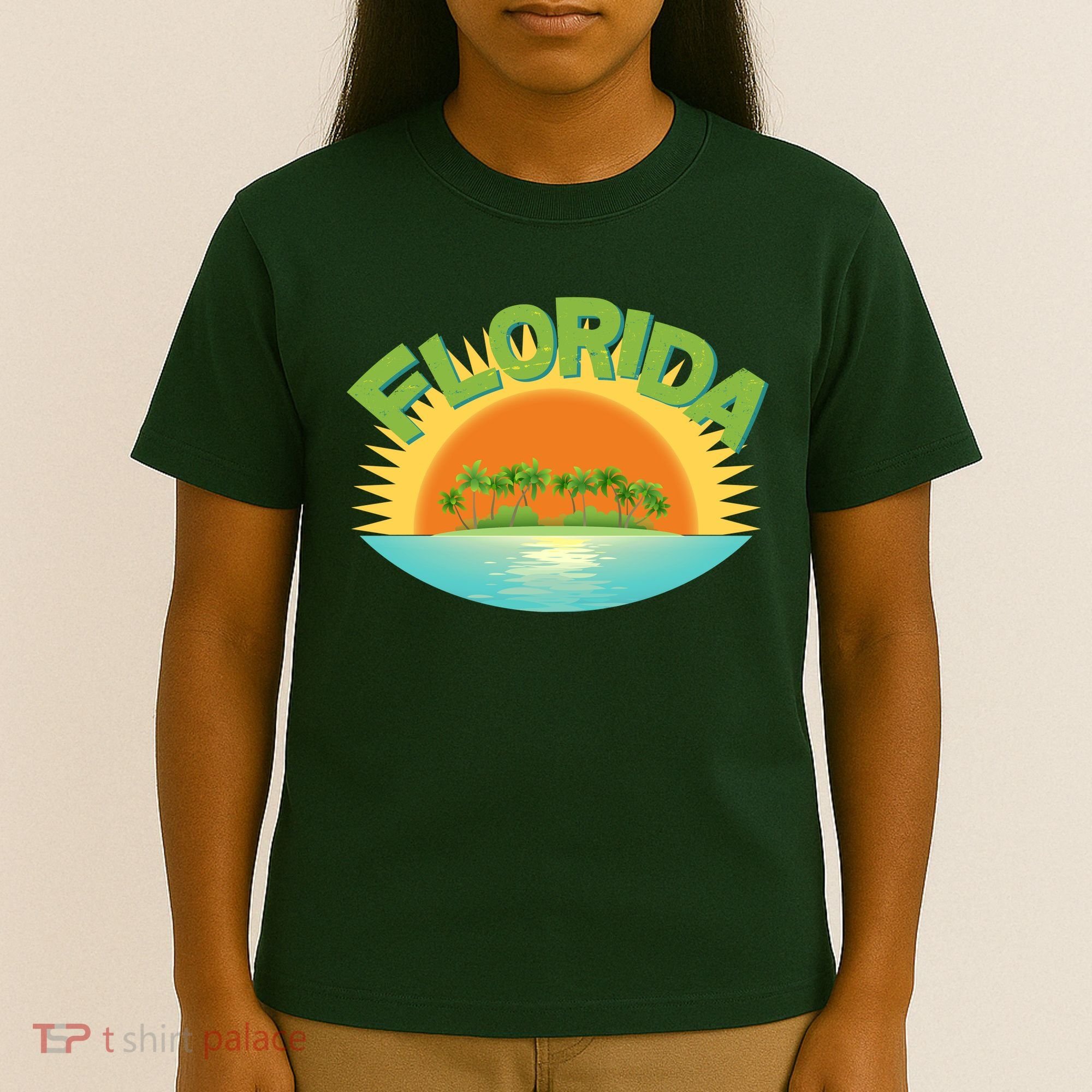 Retro Tropical Florida Coastline  T-Shirt