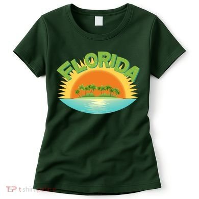 Retro Tropical Florida Coastline  Women's T-Shirt