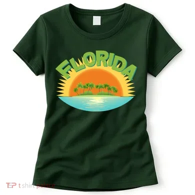 Retro Tropical Florida Coastline Women's T-Shirt