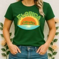 Retro Tropical Florida Coastline  Women's T-Shirt thumb 2