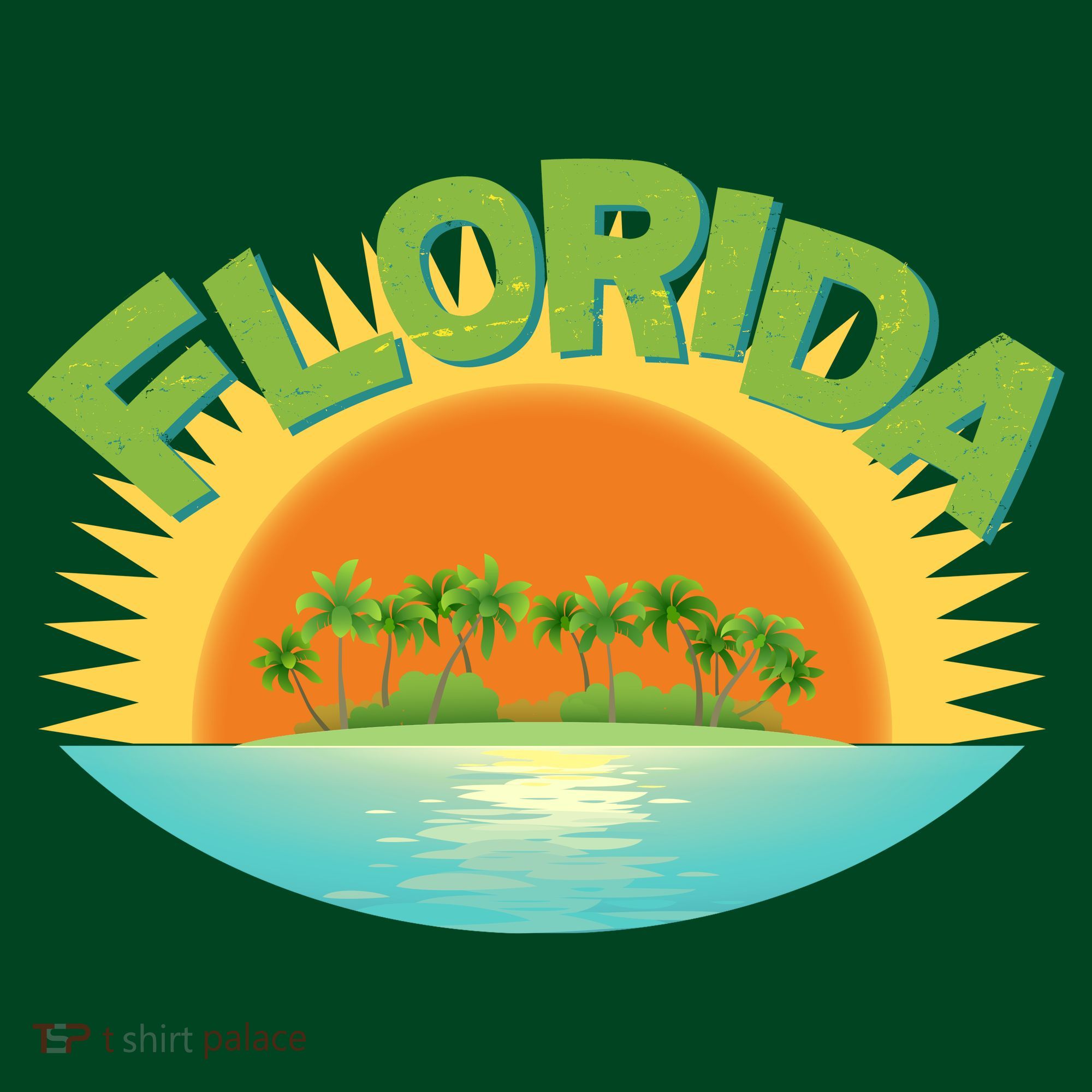 Retro Tropical Florida Coastline  Women's T-Shirt
