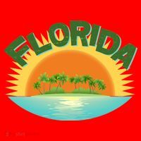Retro Tropical Florida Coastline  Santa Hat thumb 1
