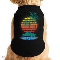 Retro Tropical Island Doggie Tank thumb 0