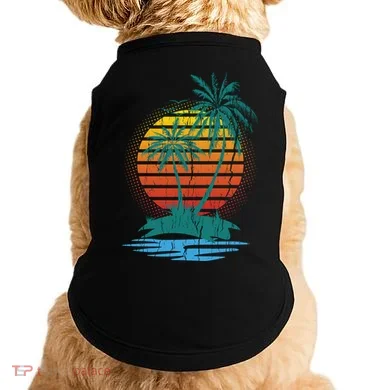 Retro Tropical Island Doggie Tank
