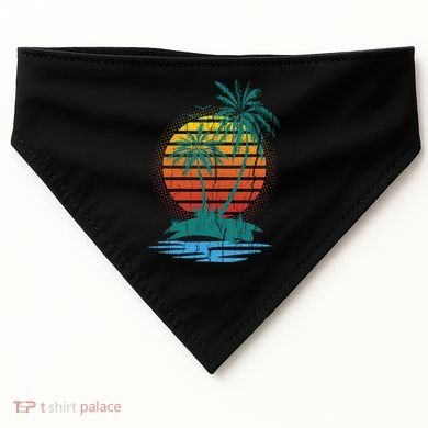 Retro Tropical Island USA-Made Doggie Bandana