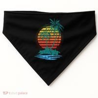 Retro Tropical Island USA-Made Doggie Bandana thumb 0