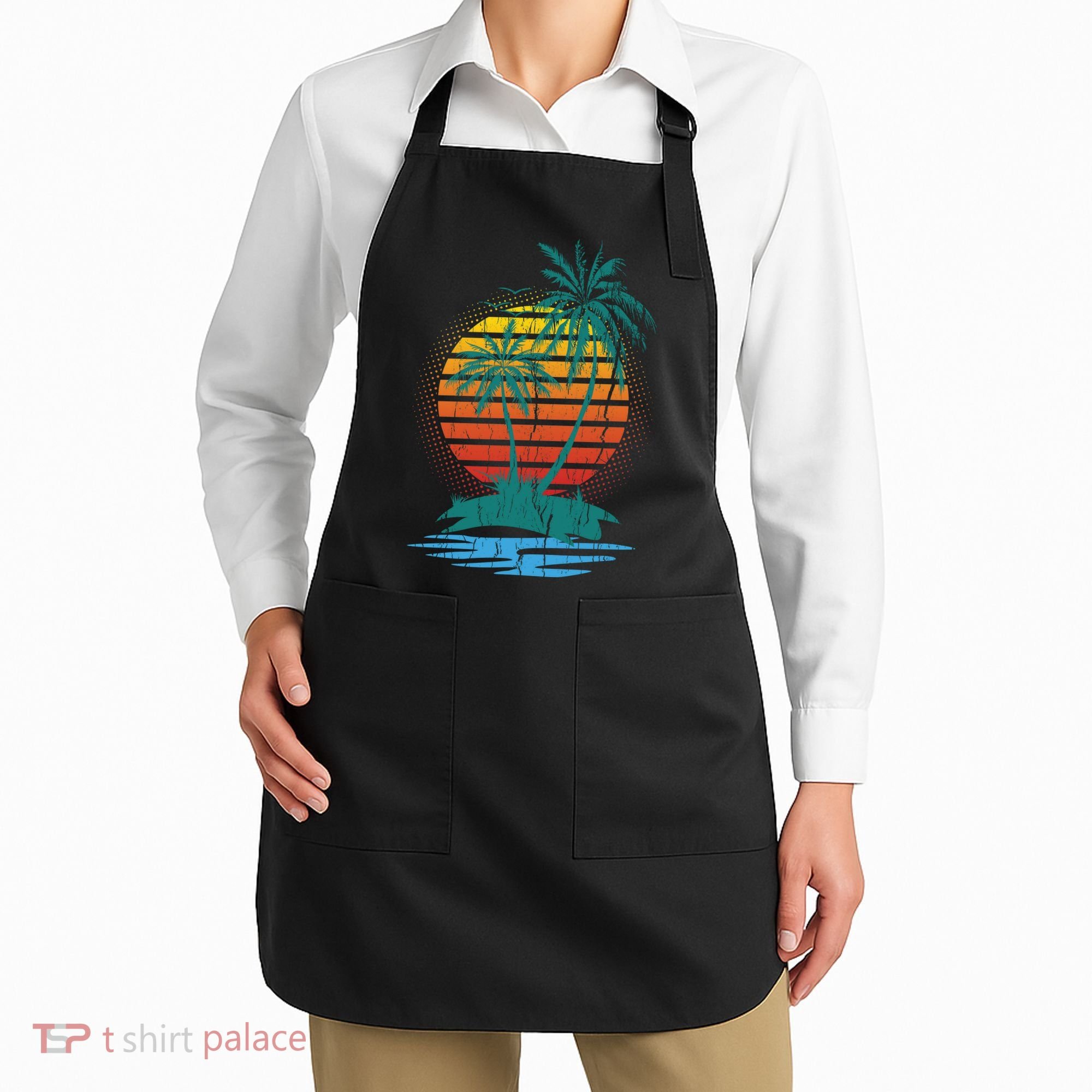 Retro Tropical Island Apron