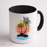 Retro Tropical Island Coffee Mug thumb 1