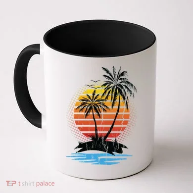 Retro Tropical Island Coffee Mug