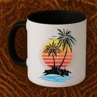 Retro Tropical Island Coffee Mug thumb 2