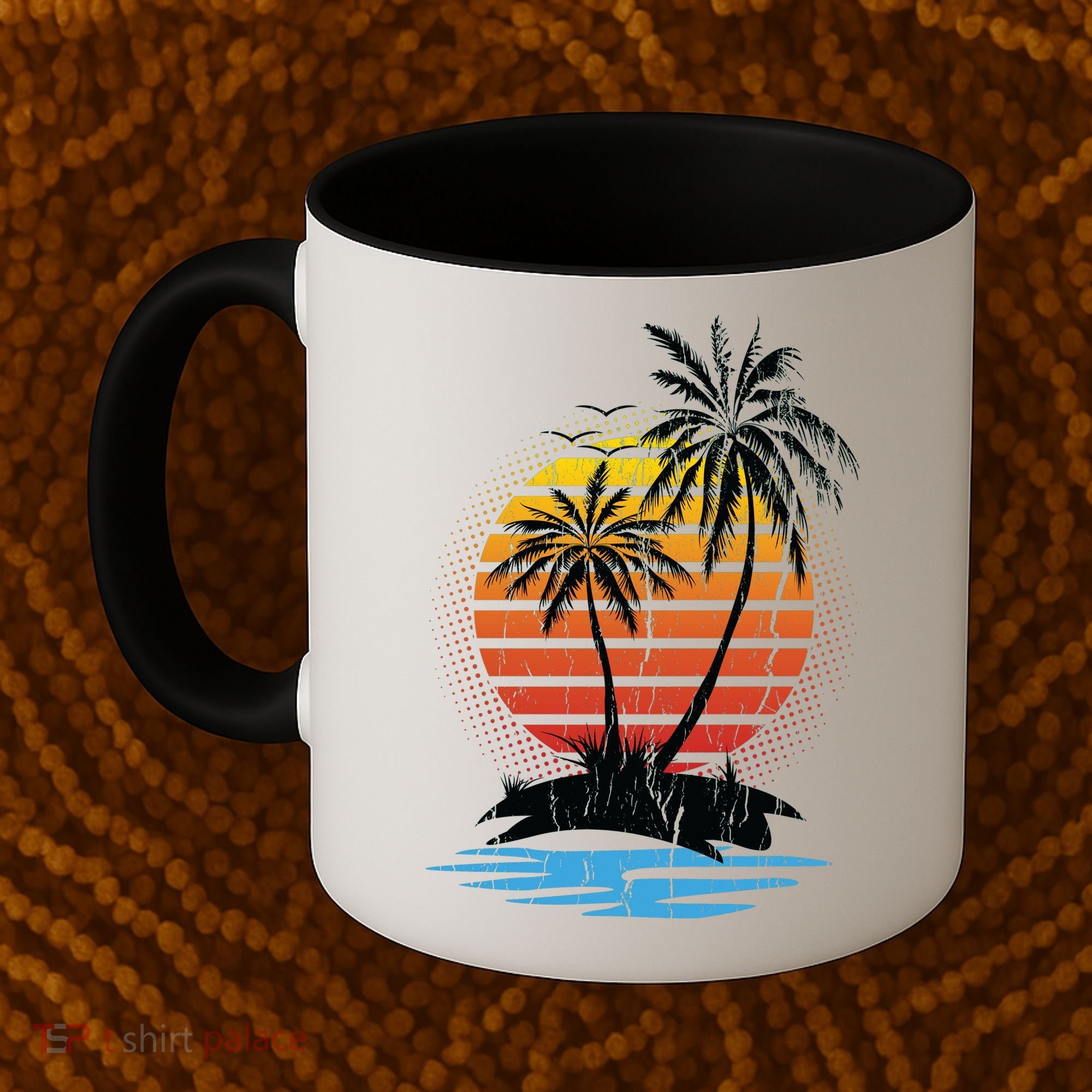 Retro Tropical Island Coffee Mug