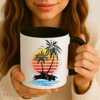Retro Tropical Island Coffee Mug thumb 3