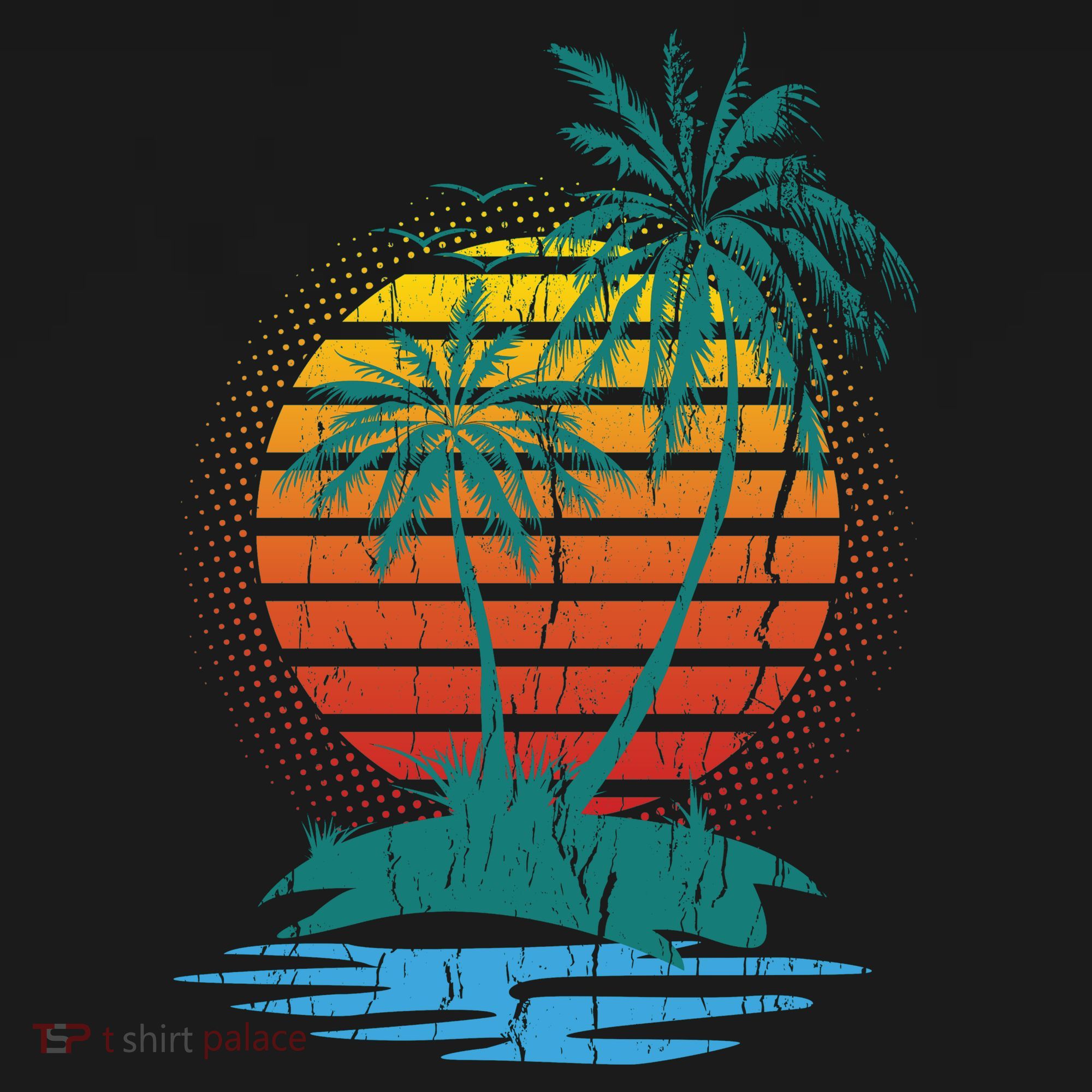 Retro Tropical Island Polo