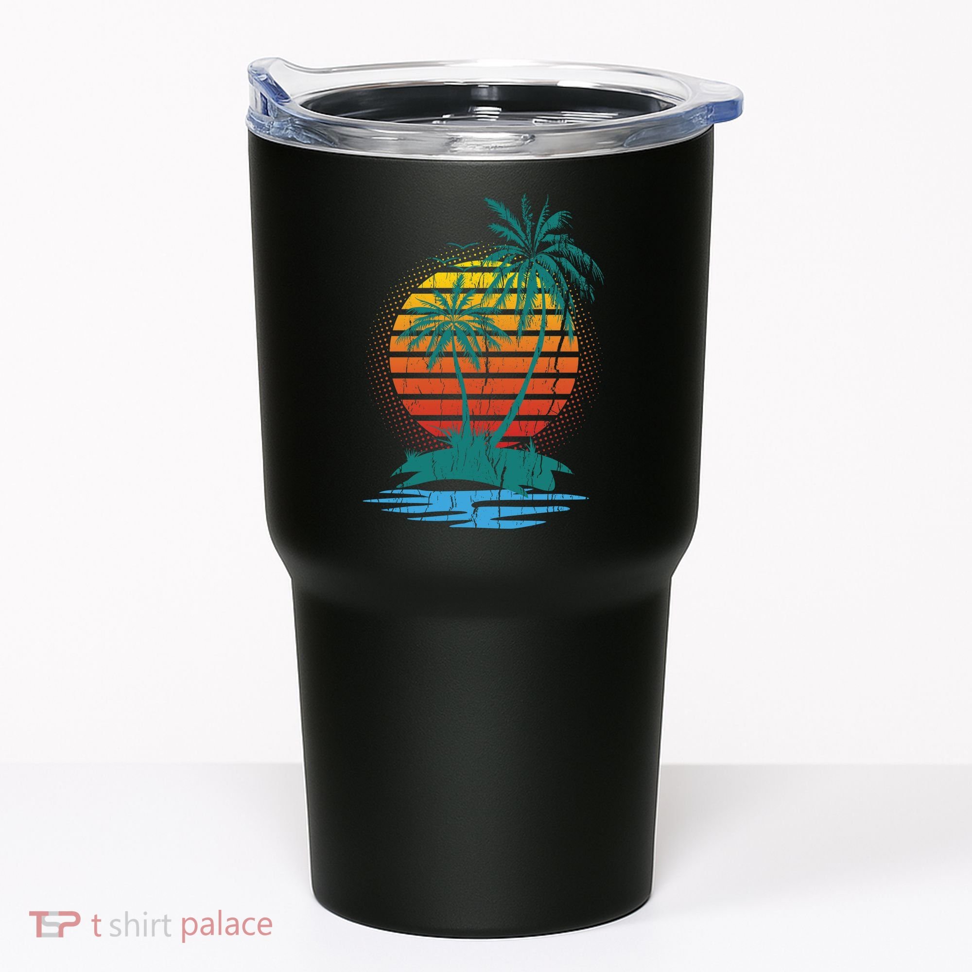 Retro Tropical Island Tumbler