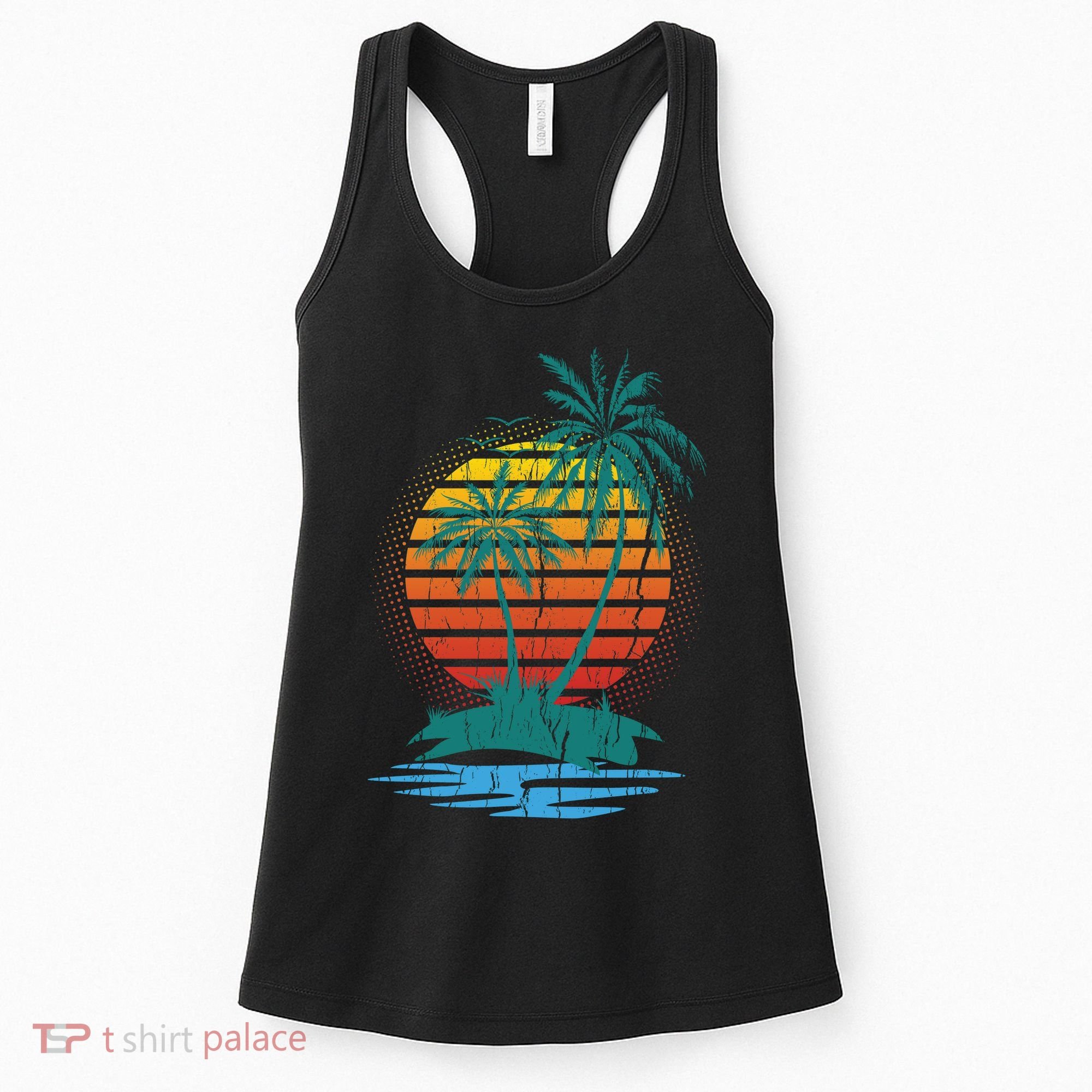 Retro Tropical Island Women's Tank Top