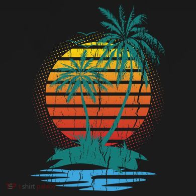 Retro Tropical Island Baby Bodysuit