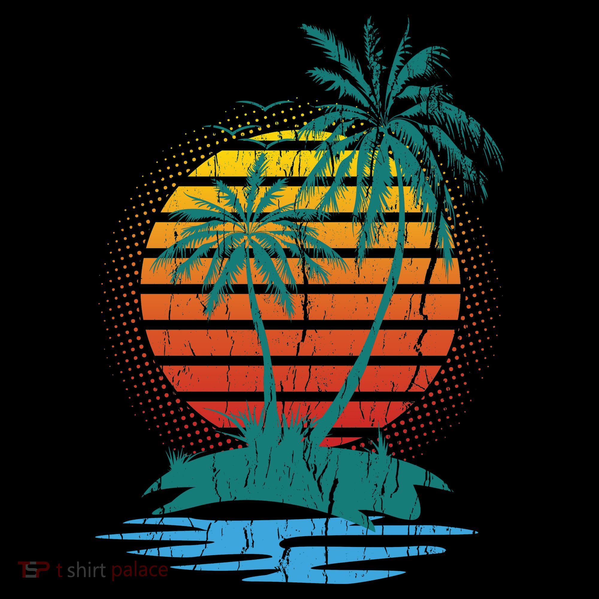 Retro Tropical Island Baby Bodysuit