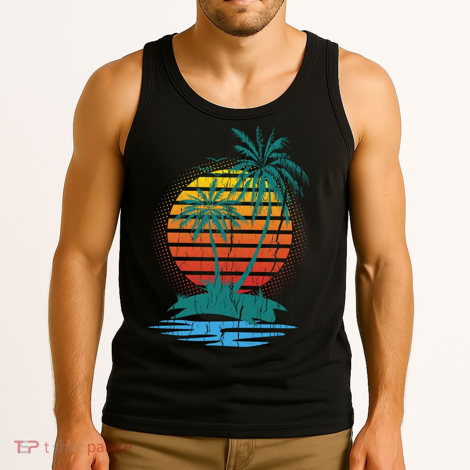 Retro Tropical Island Tank Top