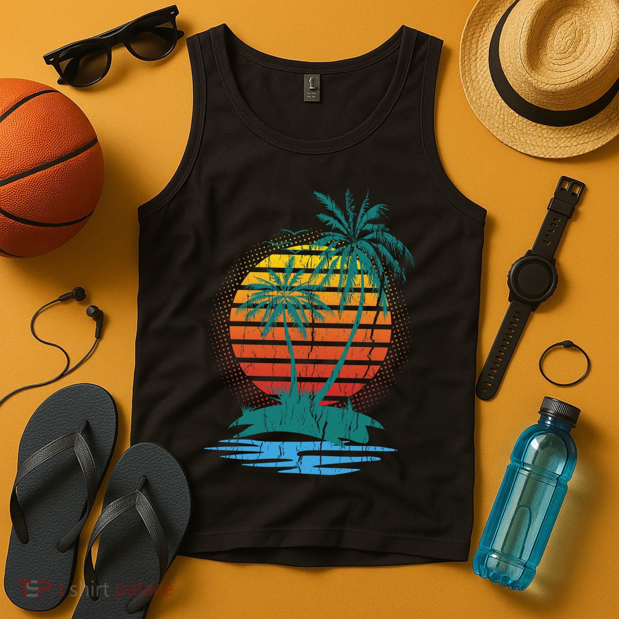 Retro Tropical Island Tank Top