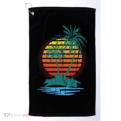 Retro Tropical Island Golf Towel