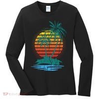 Retro Tropical Island Women's Long Sleeve Shirt thumb 0
