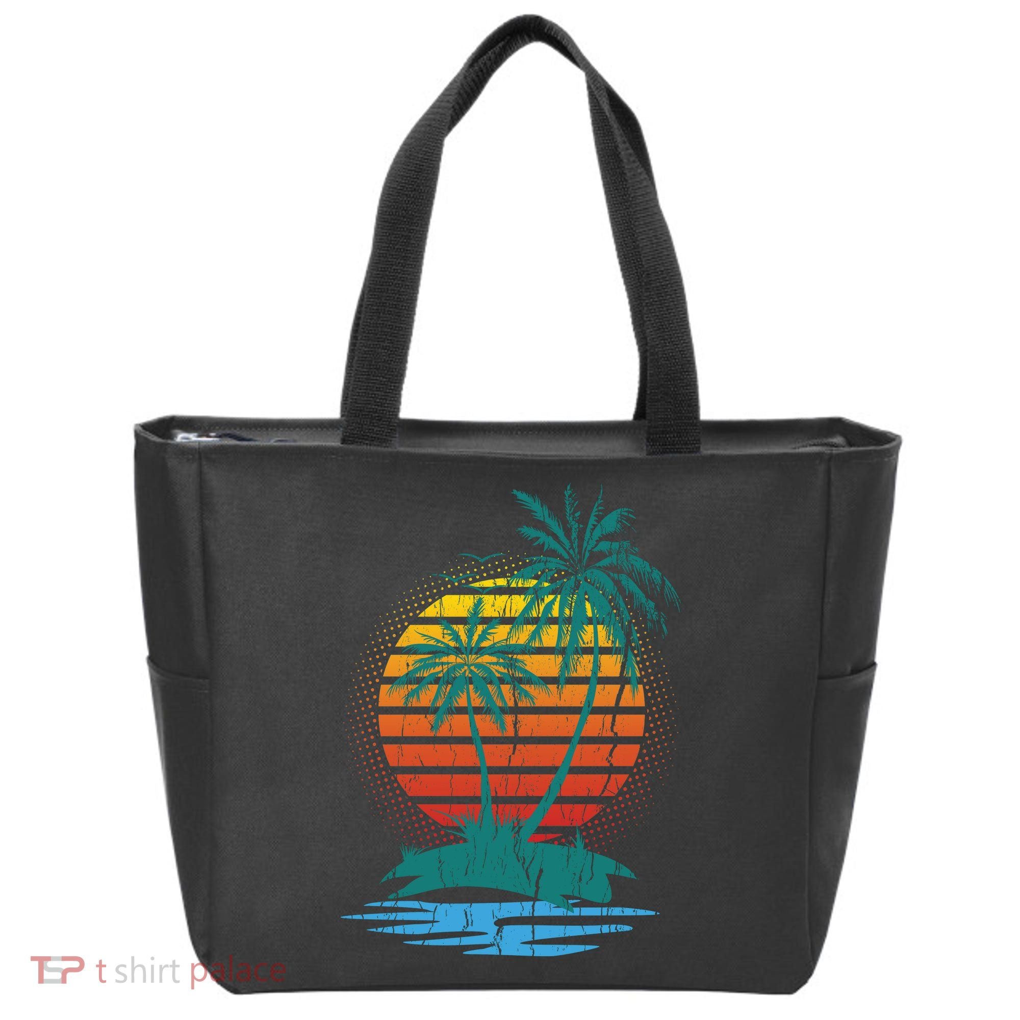 Retro Tropical Island Tote Bag