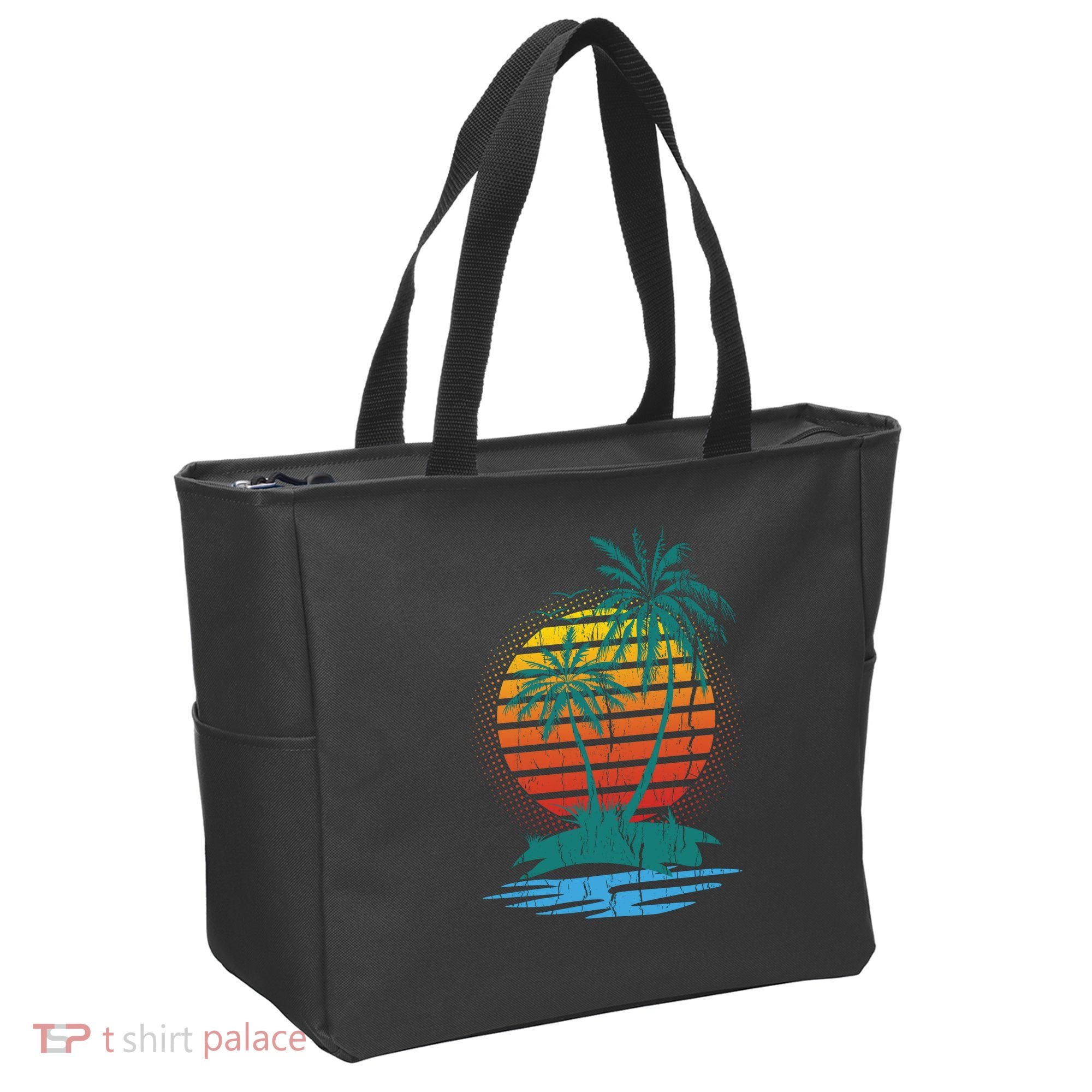 Retro Tropical Island Tote Bag