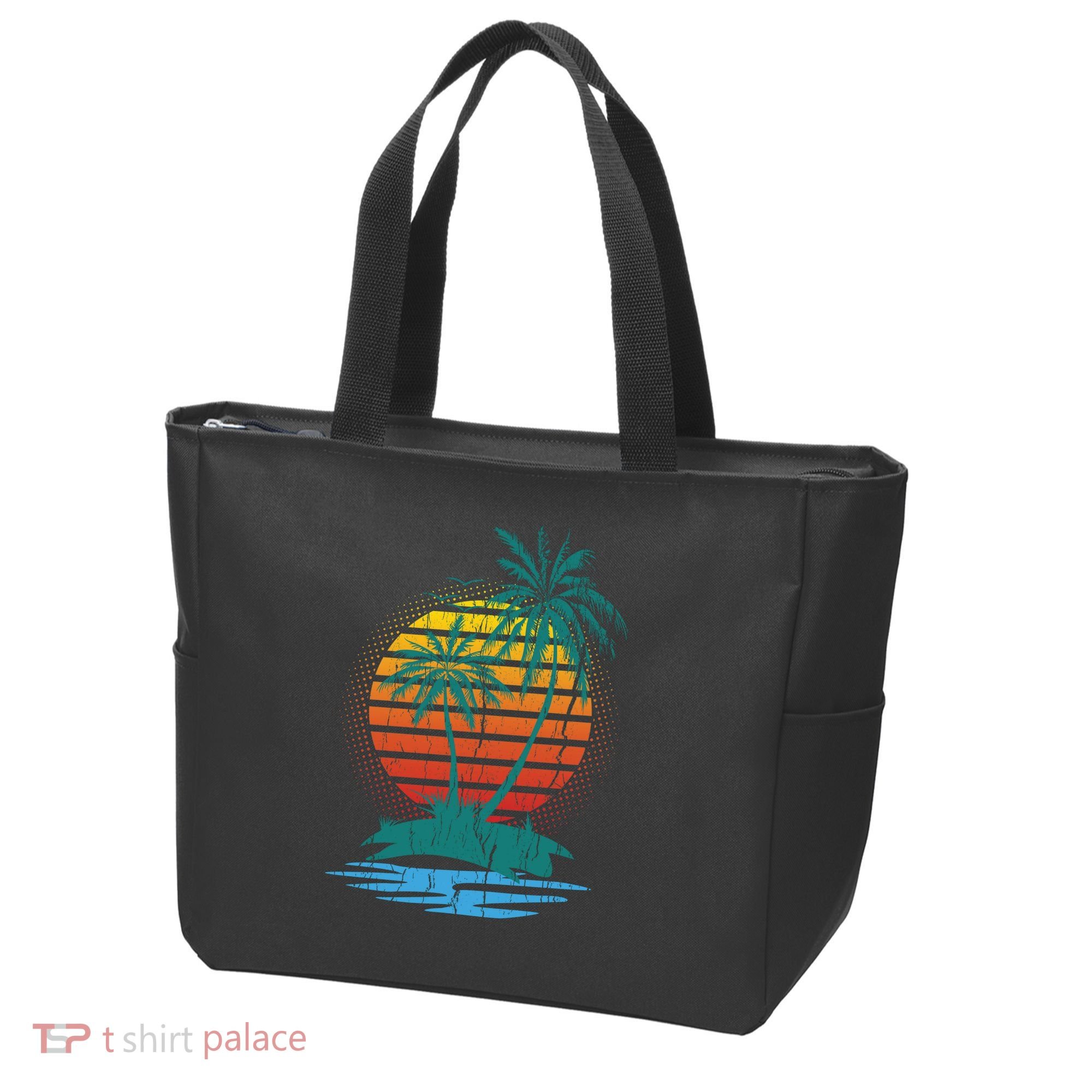 Retro Tropical Island Tote Bag