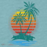 Retro Tropical Island Sueded Cloud Jersey T-Shirt thumb 2