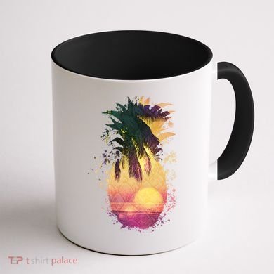 Retro Tropical Pineapple Coffee Mug back