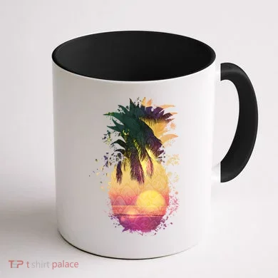 Retro Tropical Pineapple Coffee Mug back