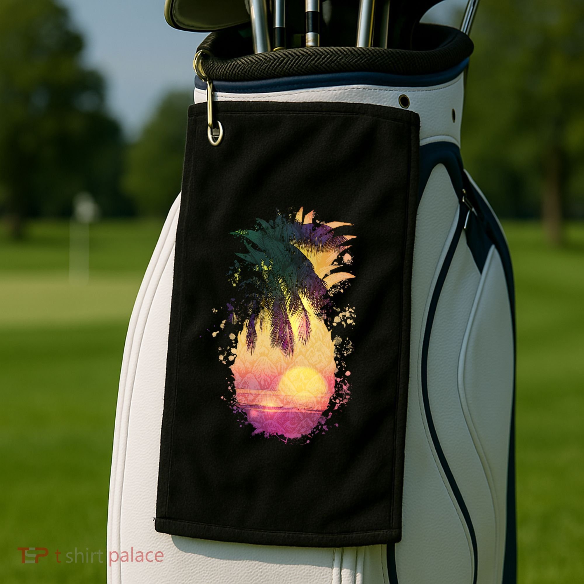 Retro Tropical Pineapple Golf Towel
